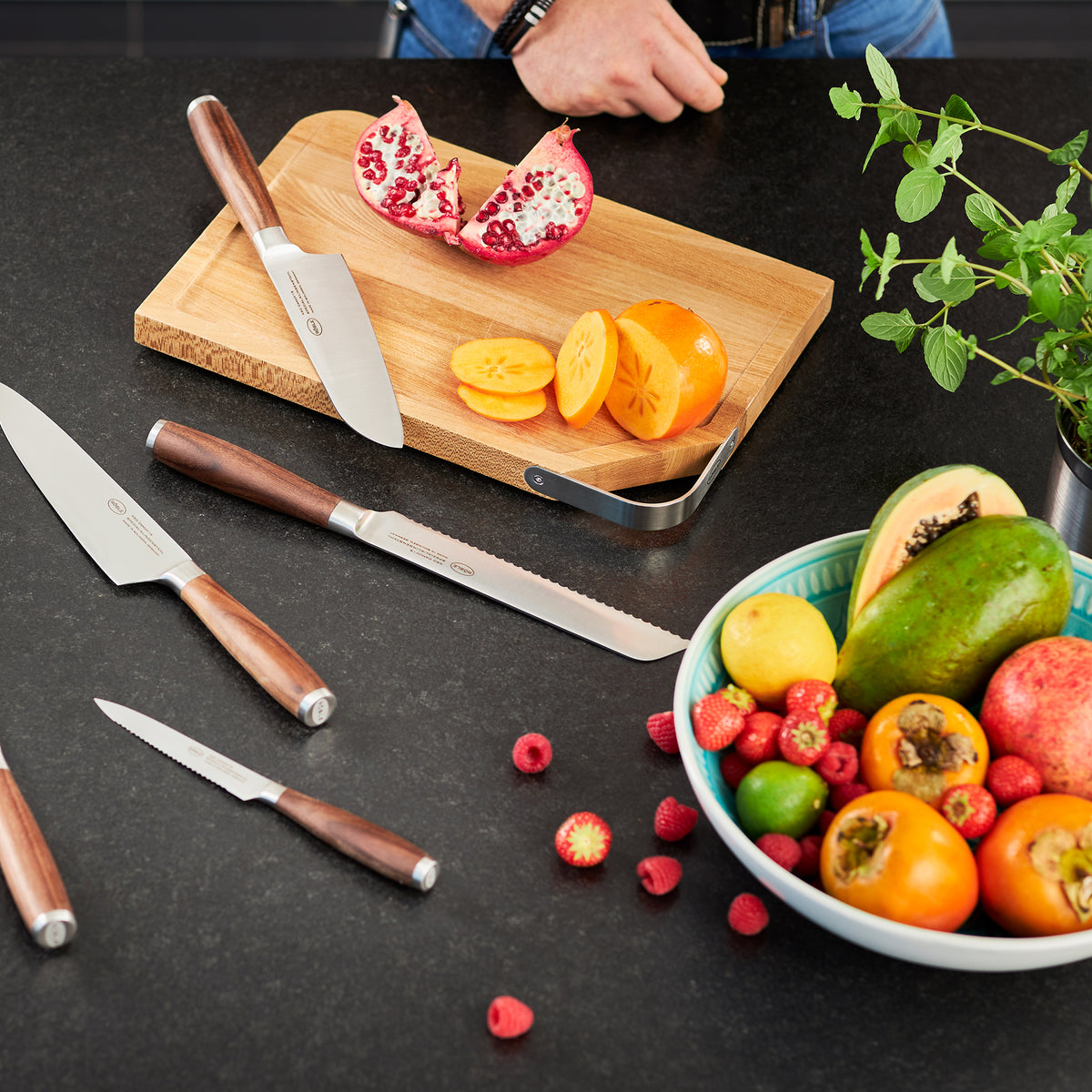 Cutting Board 36x24cm | 14.2 x 9.5 in.with stainless steel handle