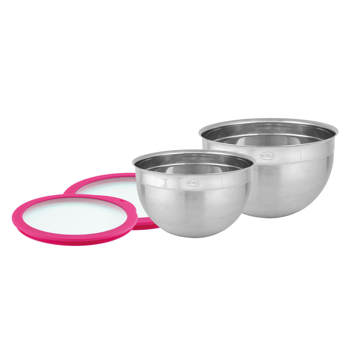 Bowls Set with airtight lids from glass 2 pieces Ø 20, 24 cm I 8.0, 9.5 in.
