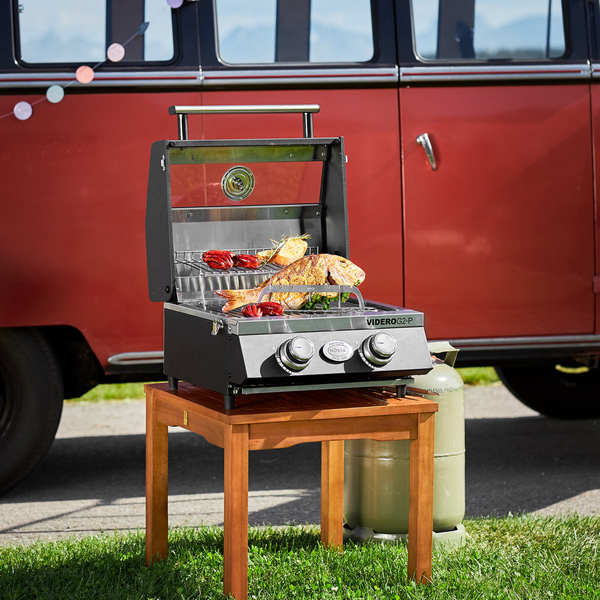 Gas grill BBQ-Portable VIDERO G2-P 30-37mbar