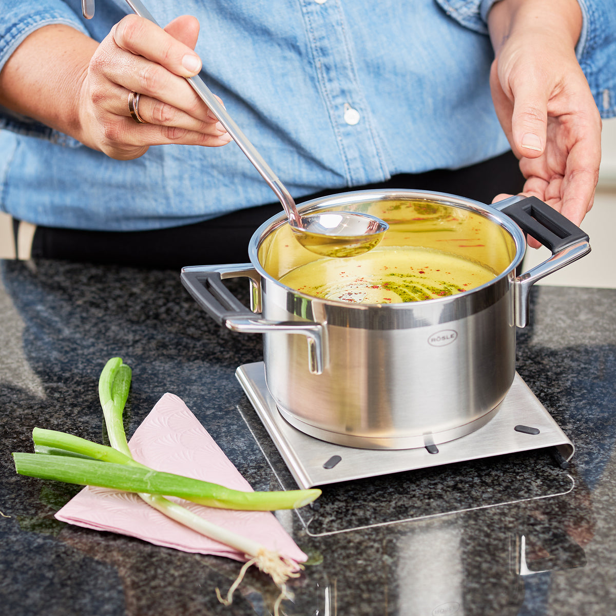 Pot Holder stainless steel 18x18cm | 7.1x7.1 in.